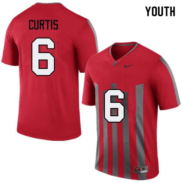 Ohio State Buckeyes #6 Kory Curtis Youth Stitch Jersey Throwback
